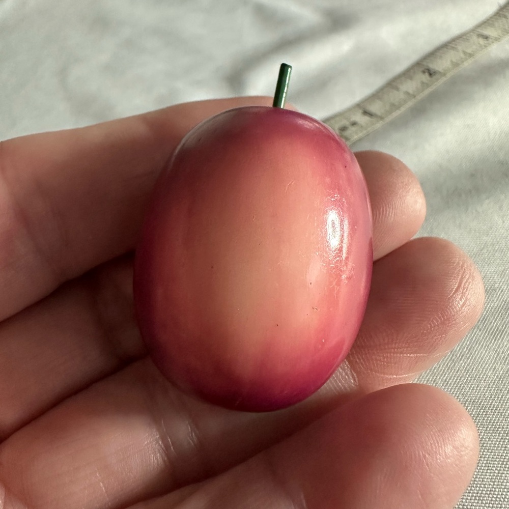 Old vintage plum pin with veil for necklace